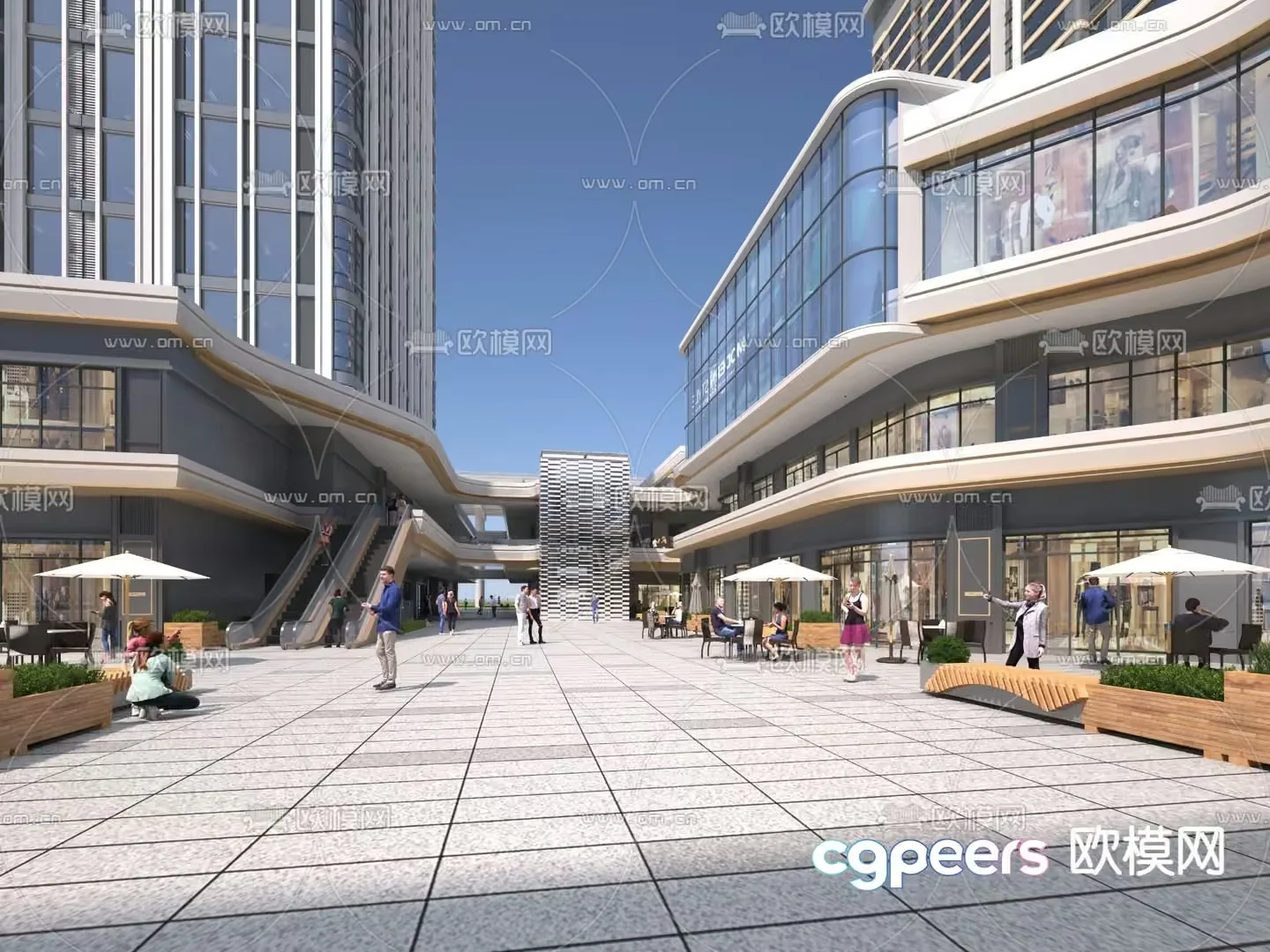 A Modern Shopping Mall 3D Model – 15156 – VRAY Render