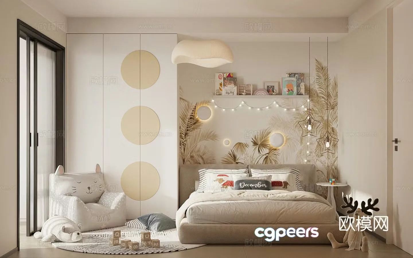 Modern children’s room Children’s bedroom Universal children’s room Children’s master bedroom 3D model