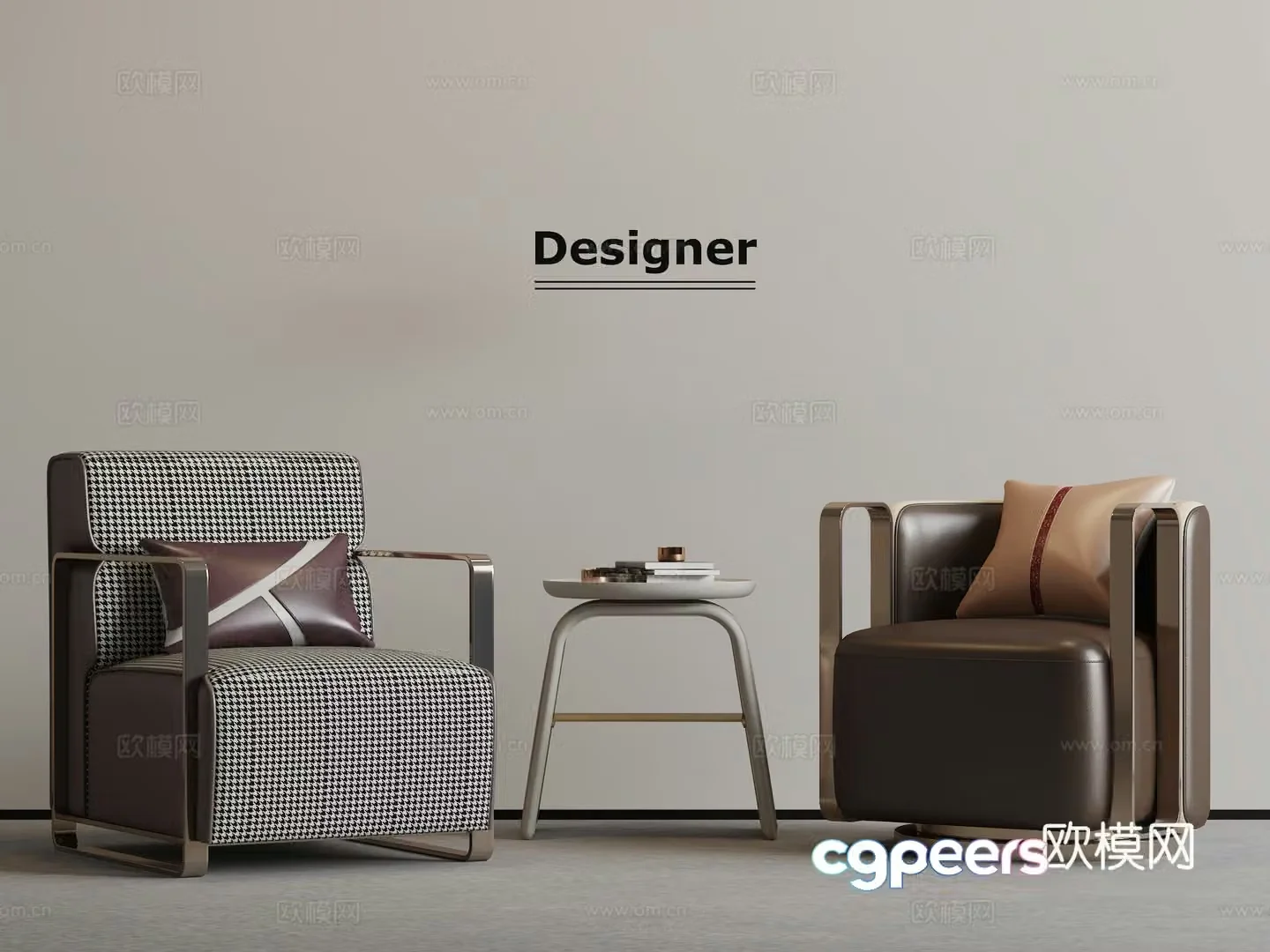 Modern light luxury leisure chair 3d model