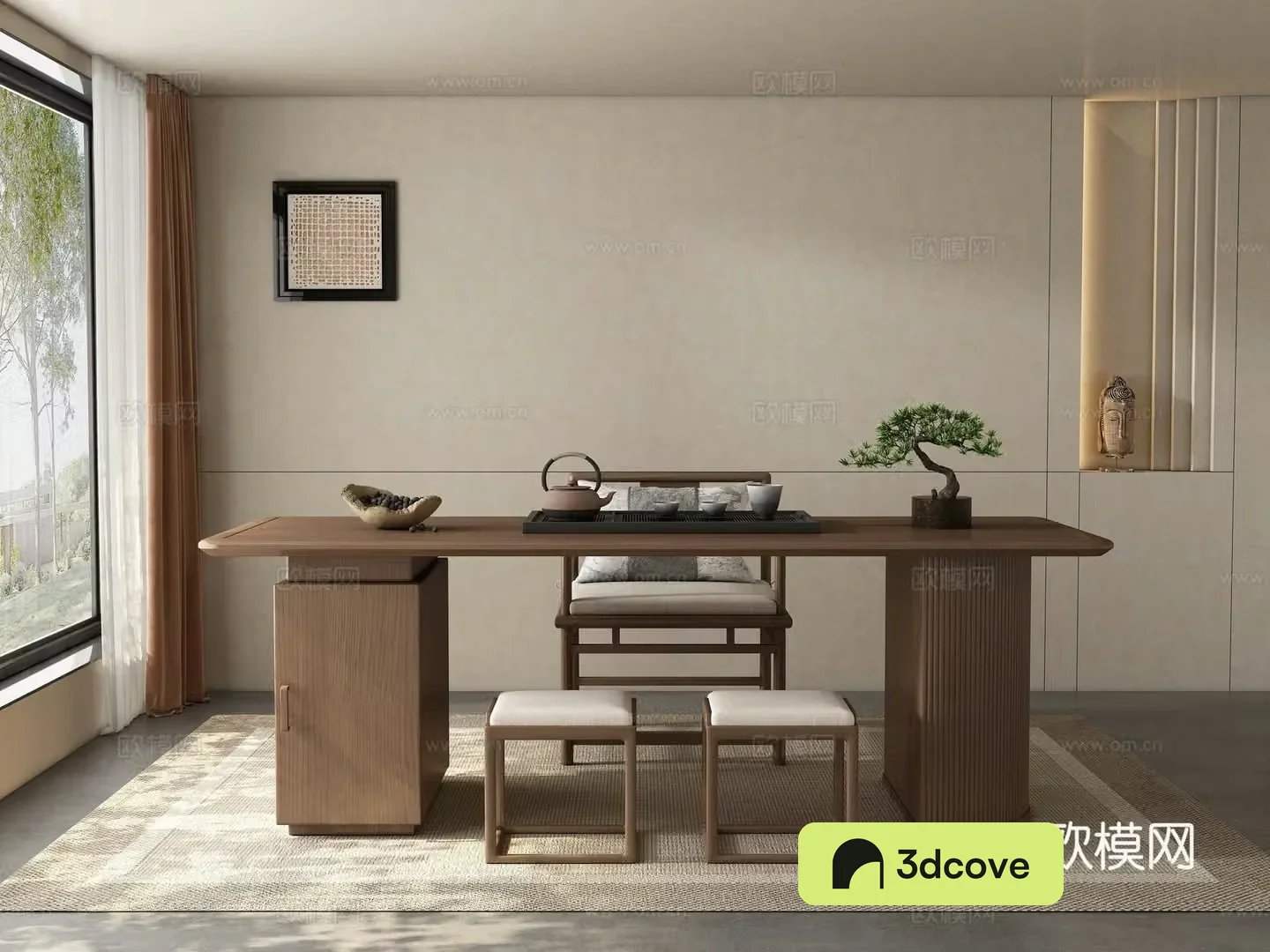 Middle-aged tea room 3D model