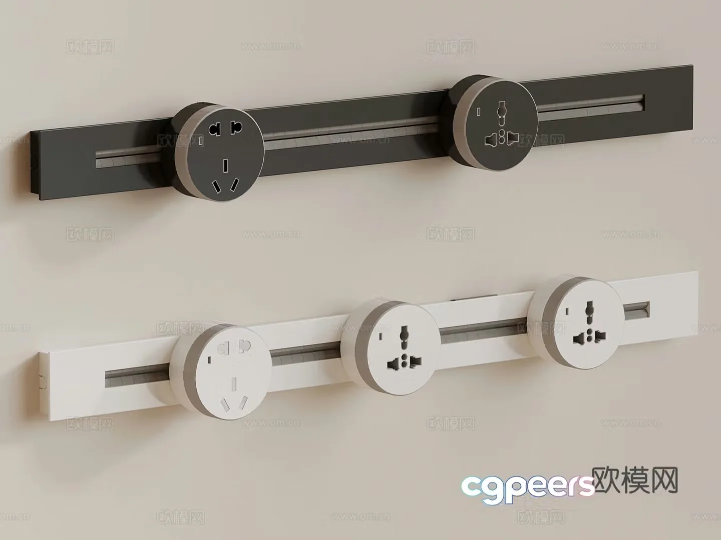 Modern plug-in track socket 3d model