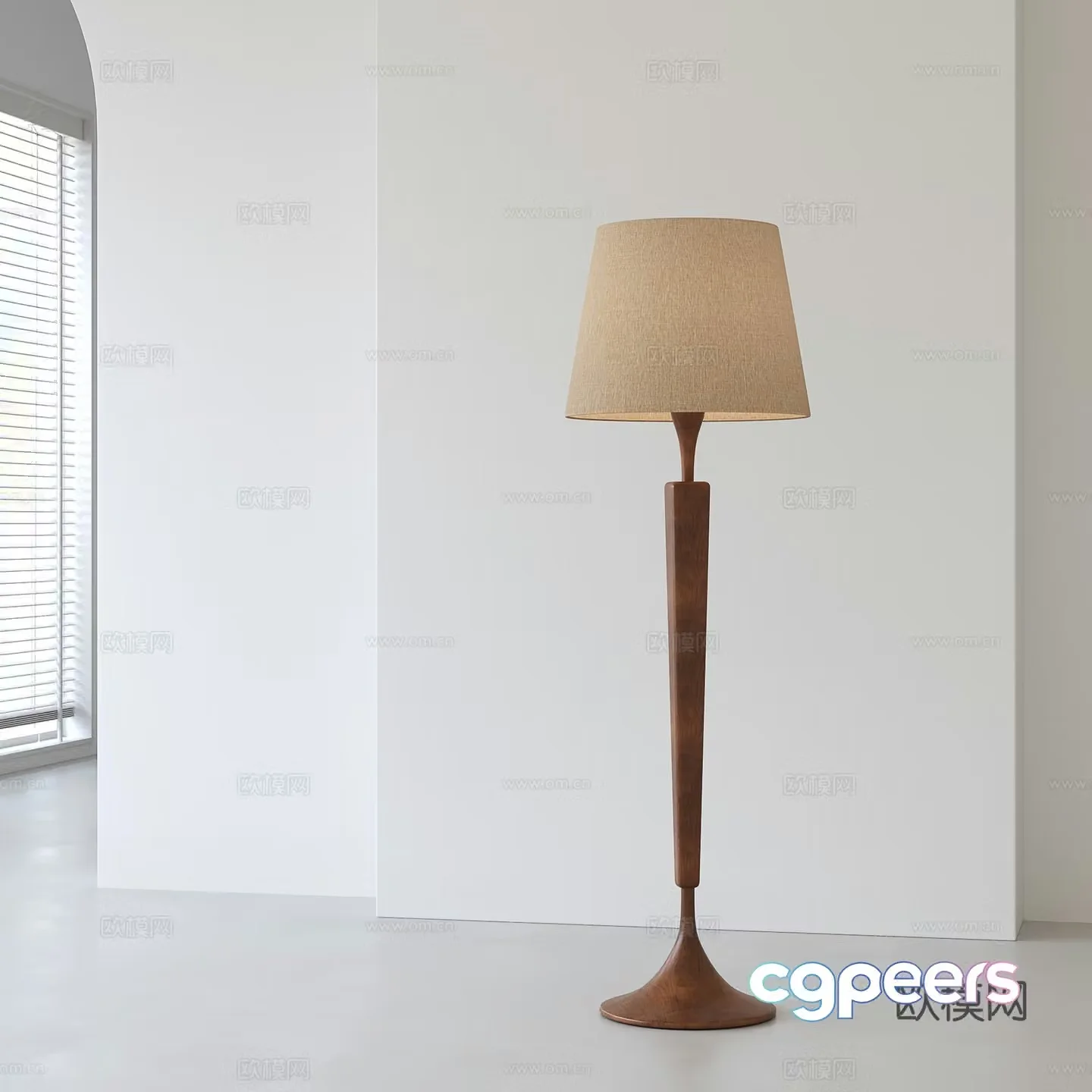 French medieval floor lamp 3d model
