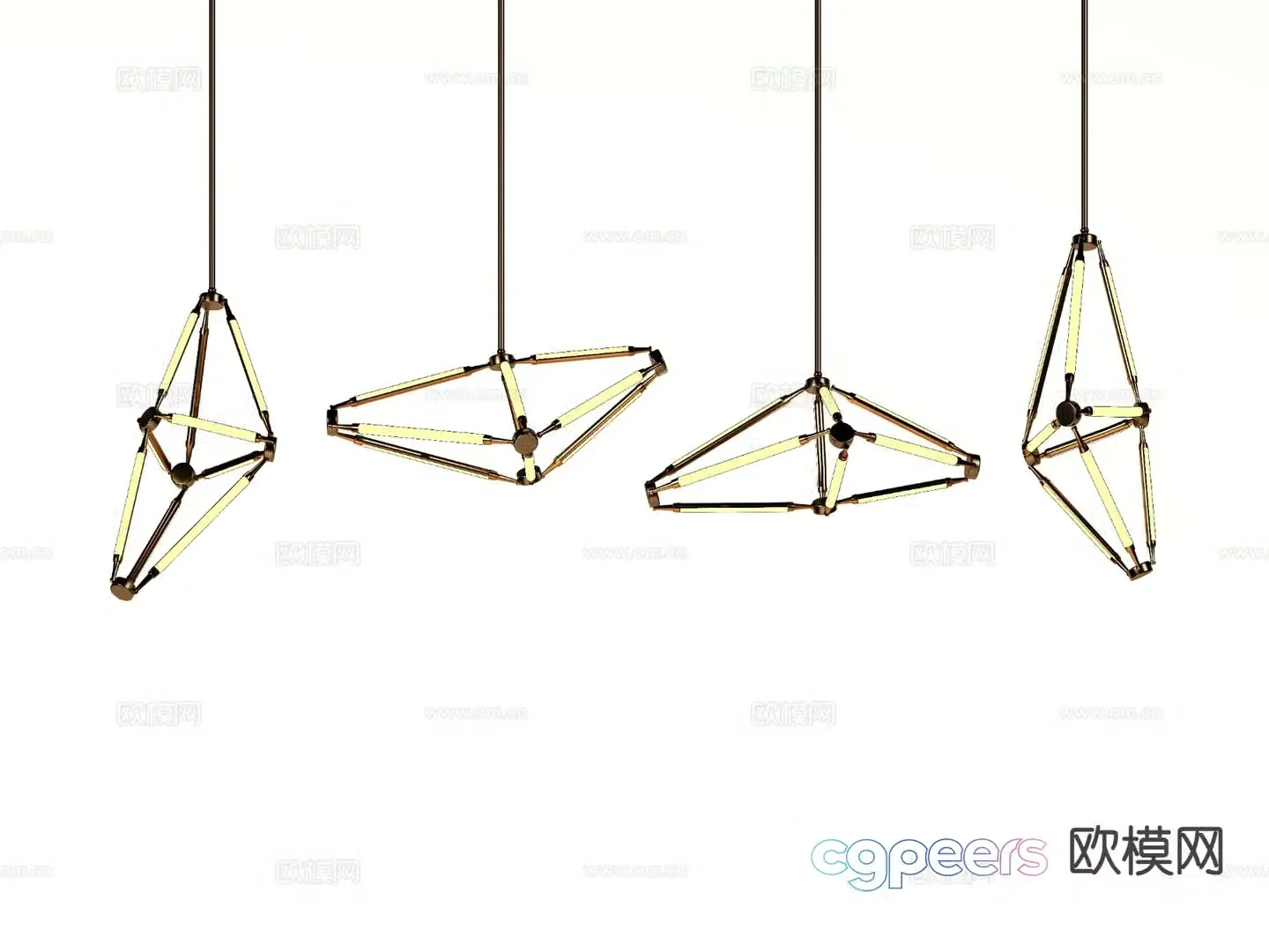 Industrial style chandelier art chandelier 3d model