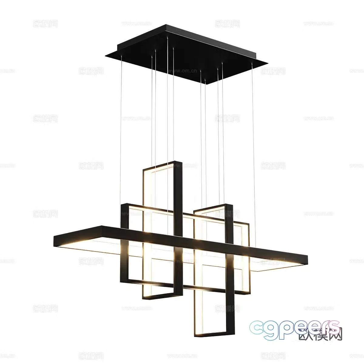 Modern minimalist chandelier 3d model