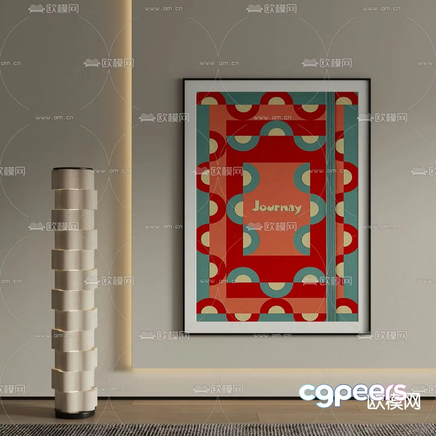 Modern decorative painting Abstract painting 3d model