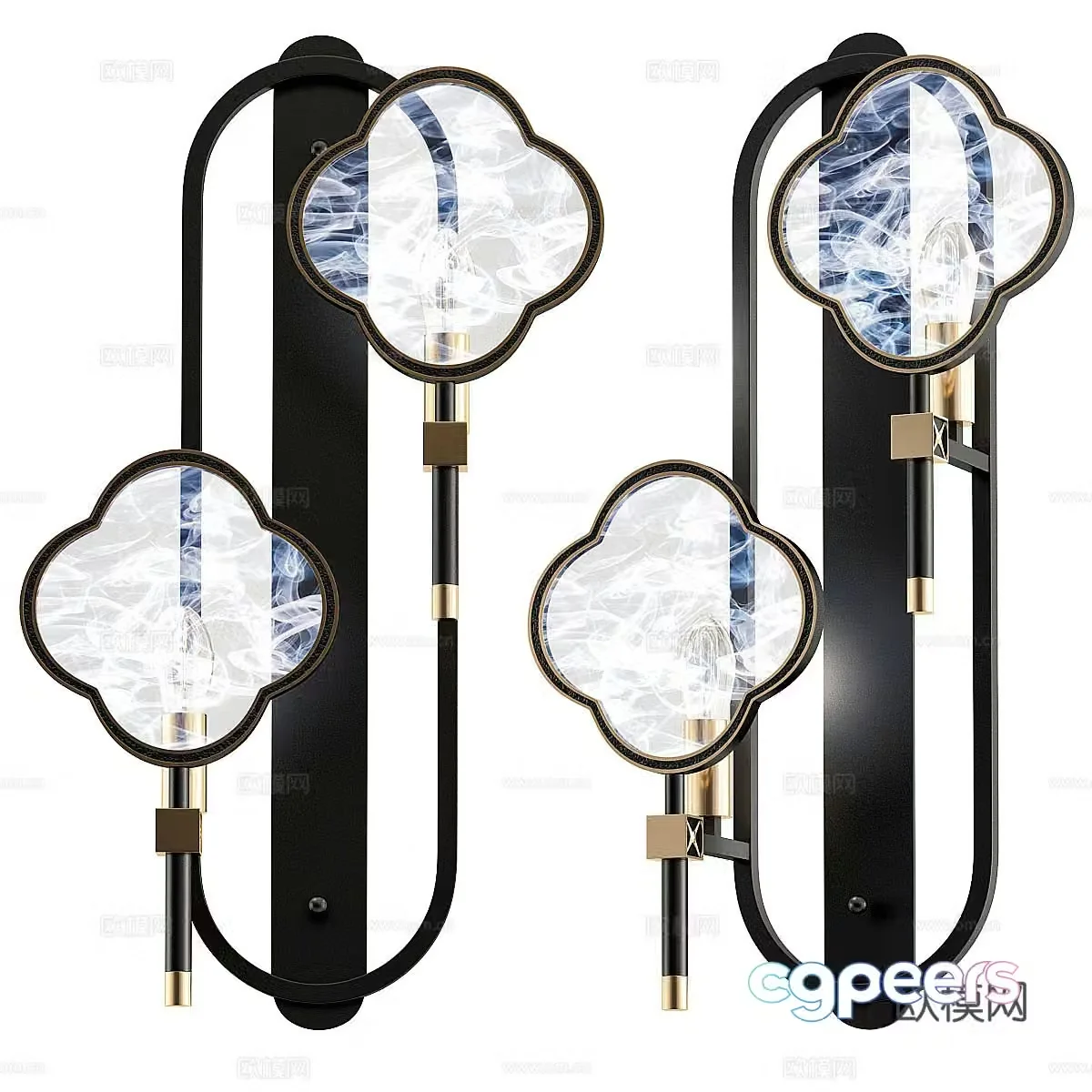 New Chinese style plum blossom wall lamp 3d model