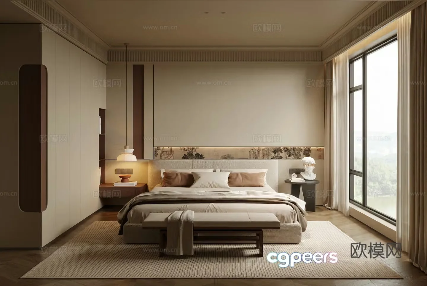 Middle-aged bedroom 3d model