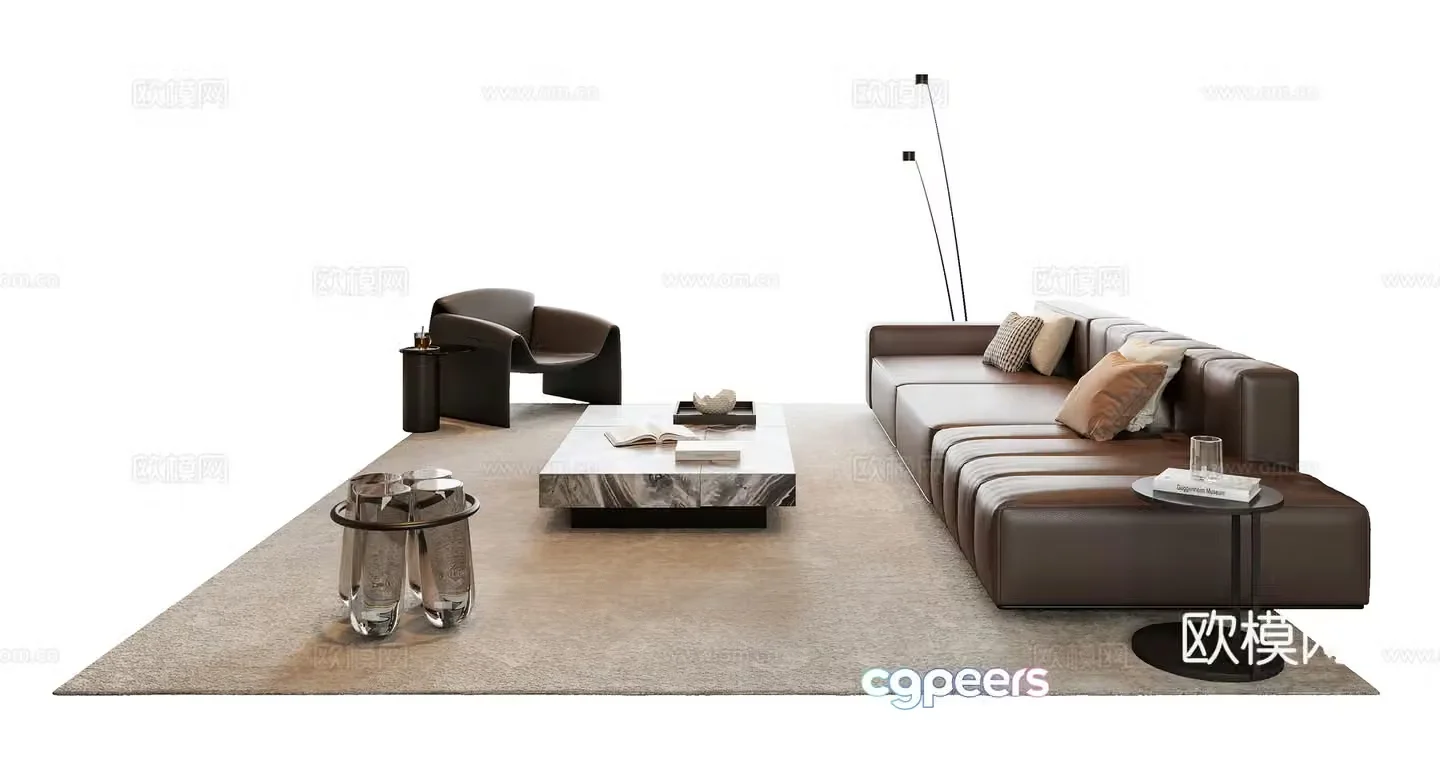 Italian sectional sofa 3d model