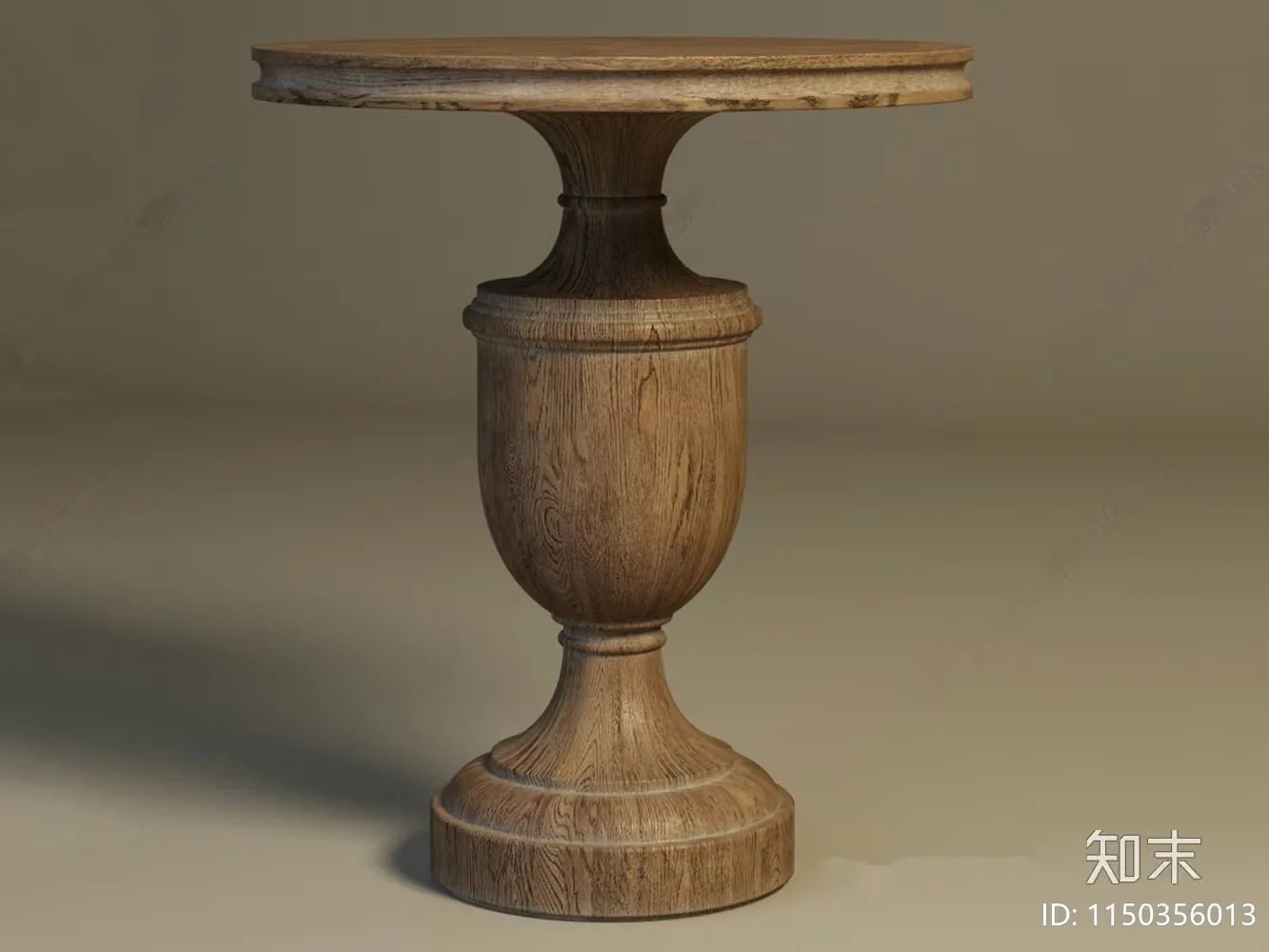 Wooden Pedestal Table 3D Model – 5156 – VRAY Render