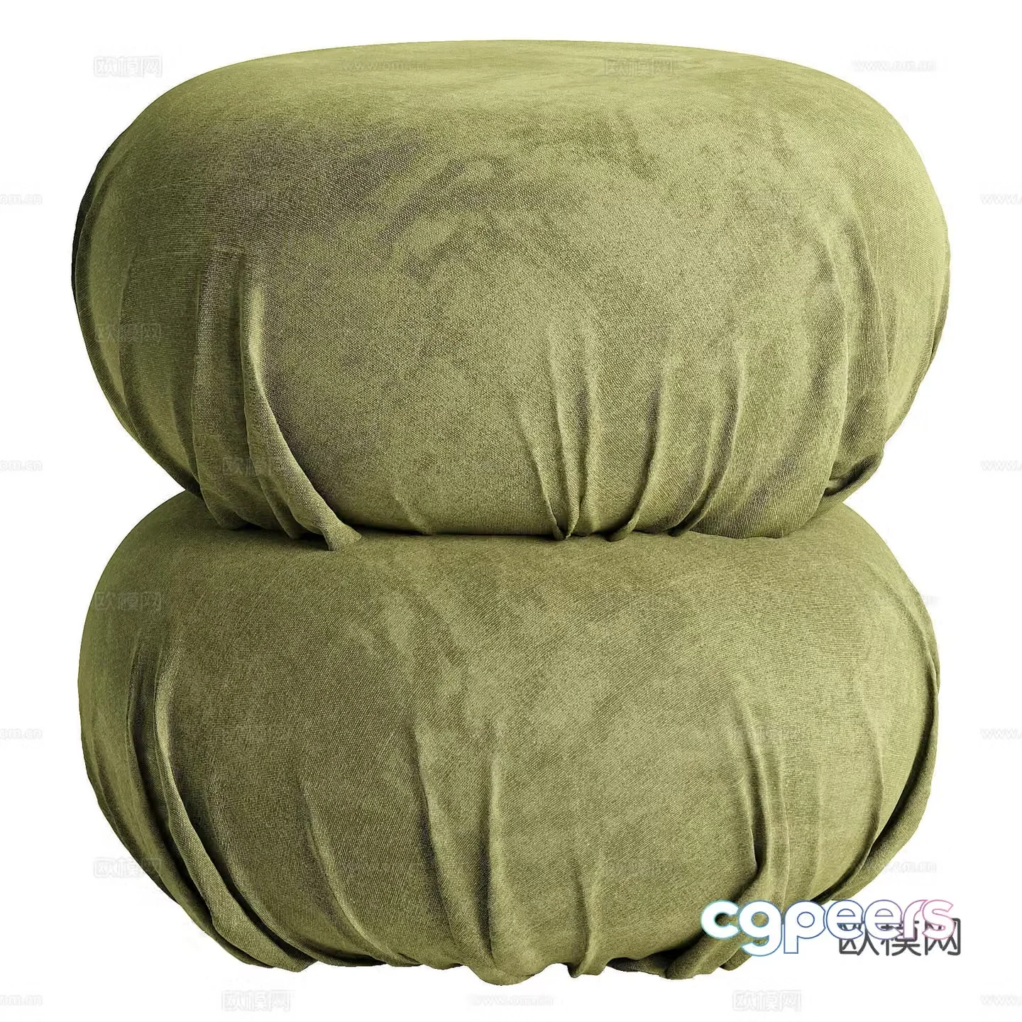 New Chinese style fabric round stool 3D model