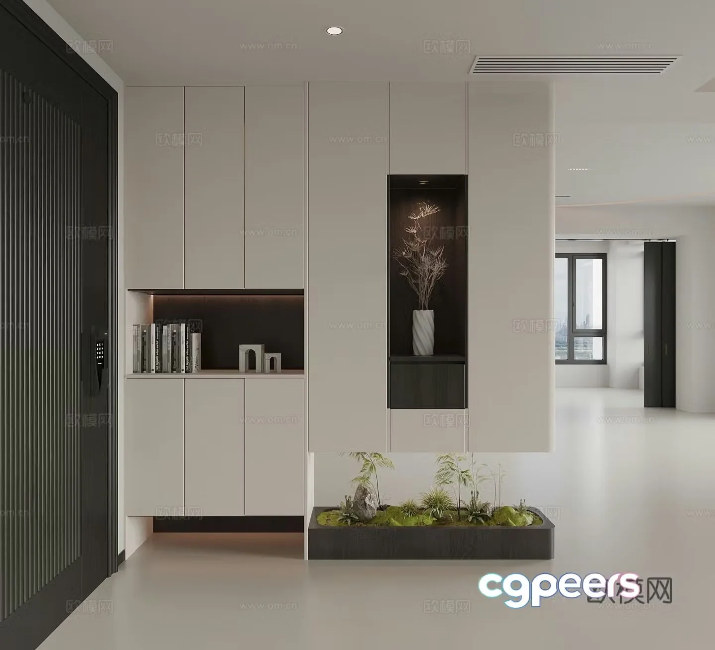 Modern entrance entrance shoe cabinet entrance landscaping entrance landscape decoration cabinet 3D model