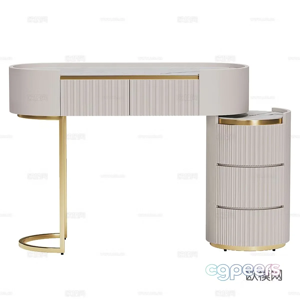 Modern simple light luxury dressing table dressing table simple dressing table 3D model
