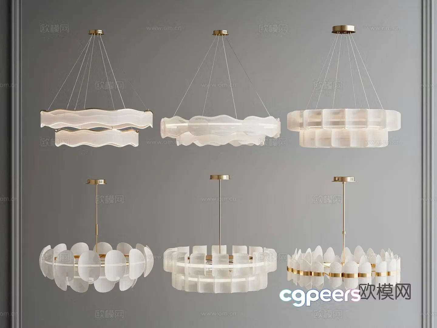 Modern chandeliers ring chandelier 3D model