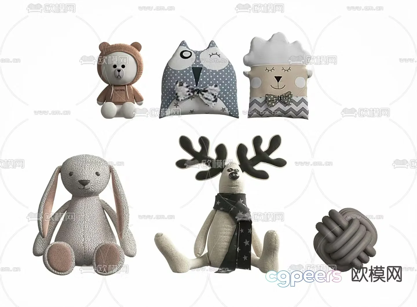 Plush toy children’s pillow 3d model