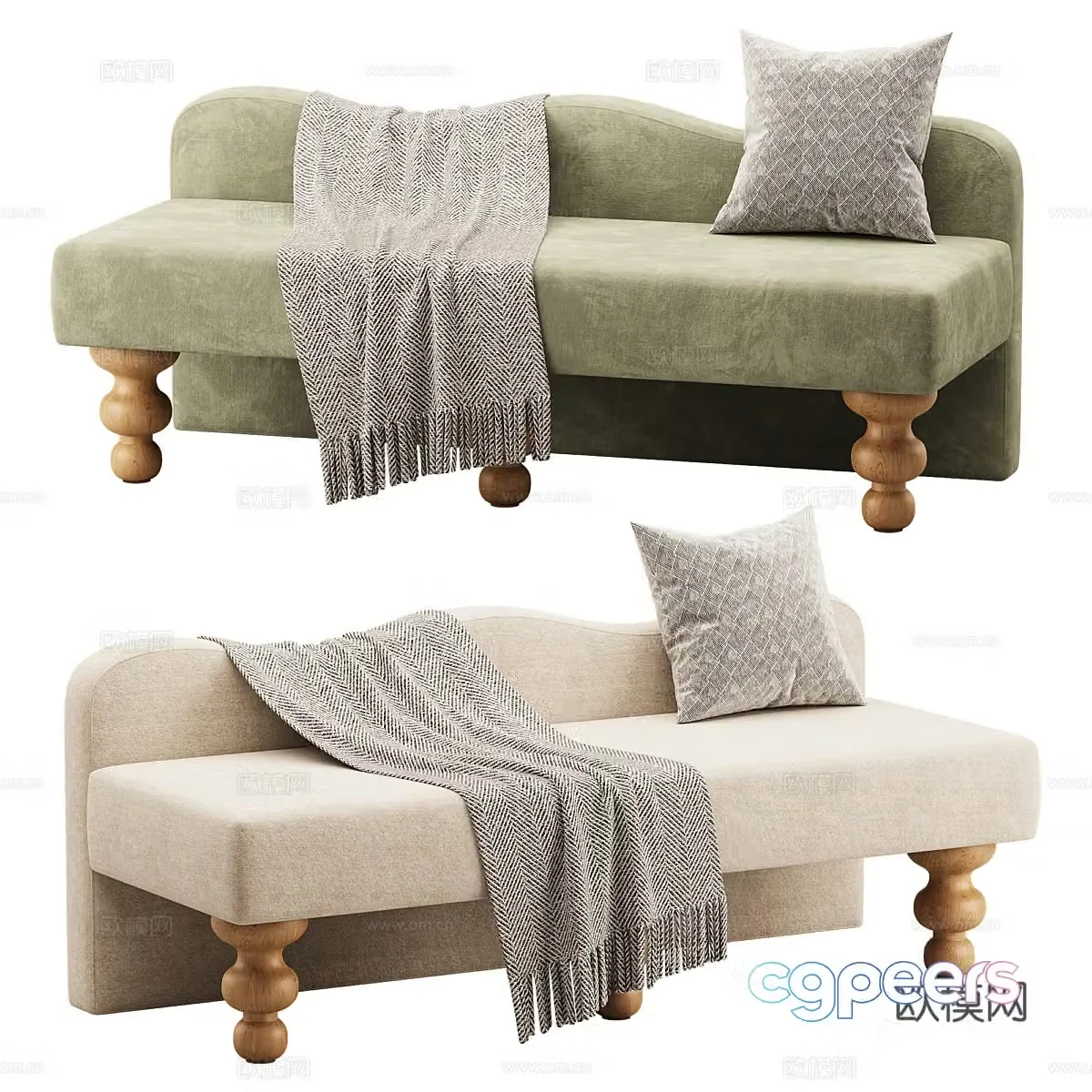 Modern Cream Celine Chair 3d Model