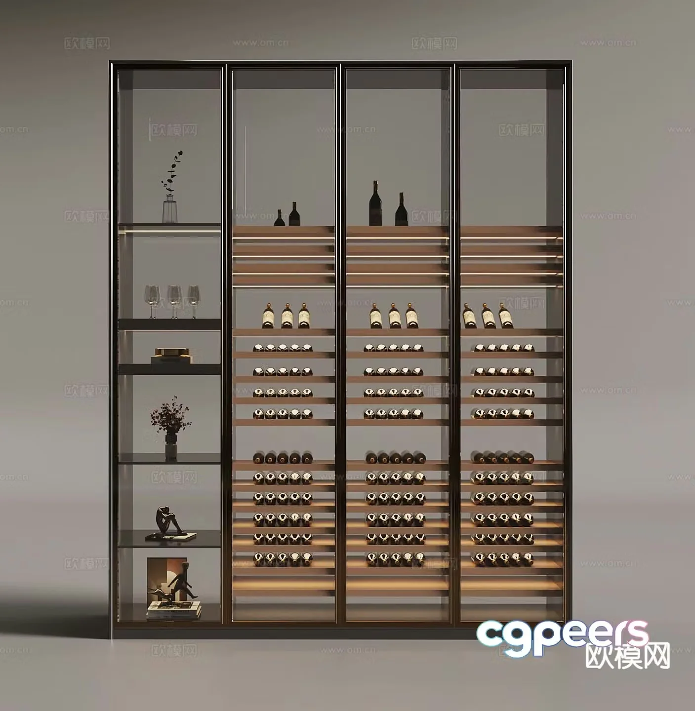 Glass wine cabinet partition cabinet red wine red wine glass 3d model