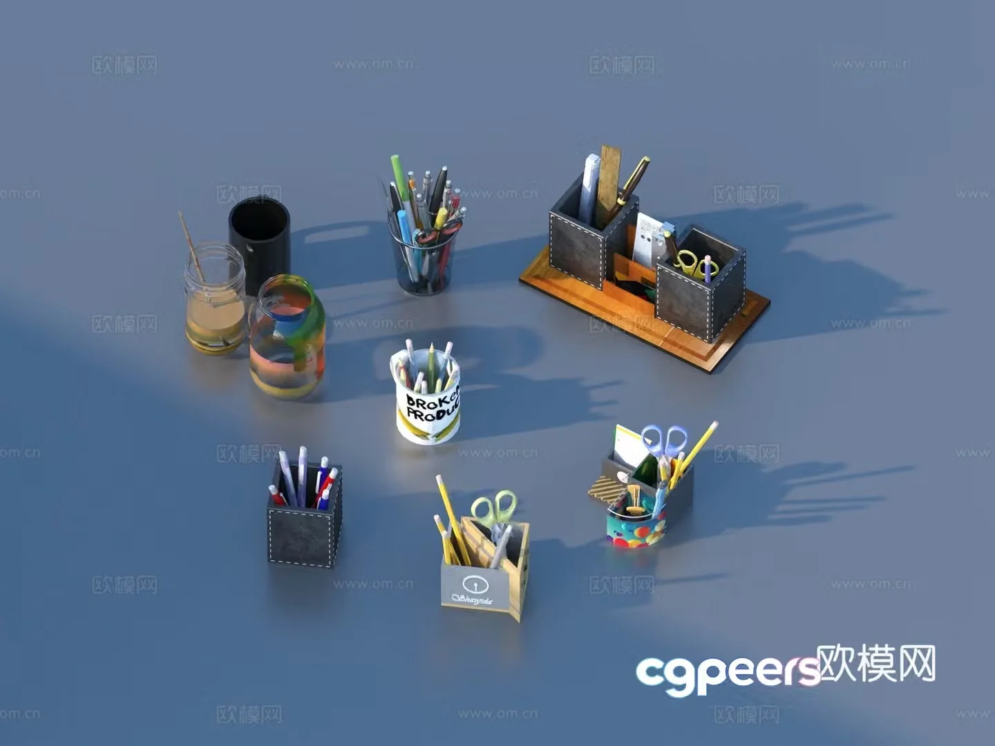 Pen holder Stationery Sketch 3D Model