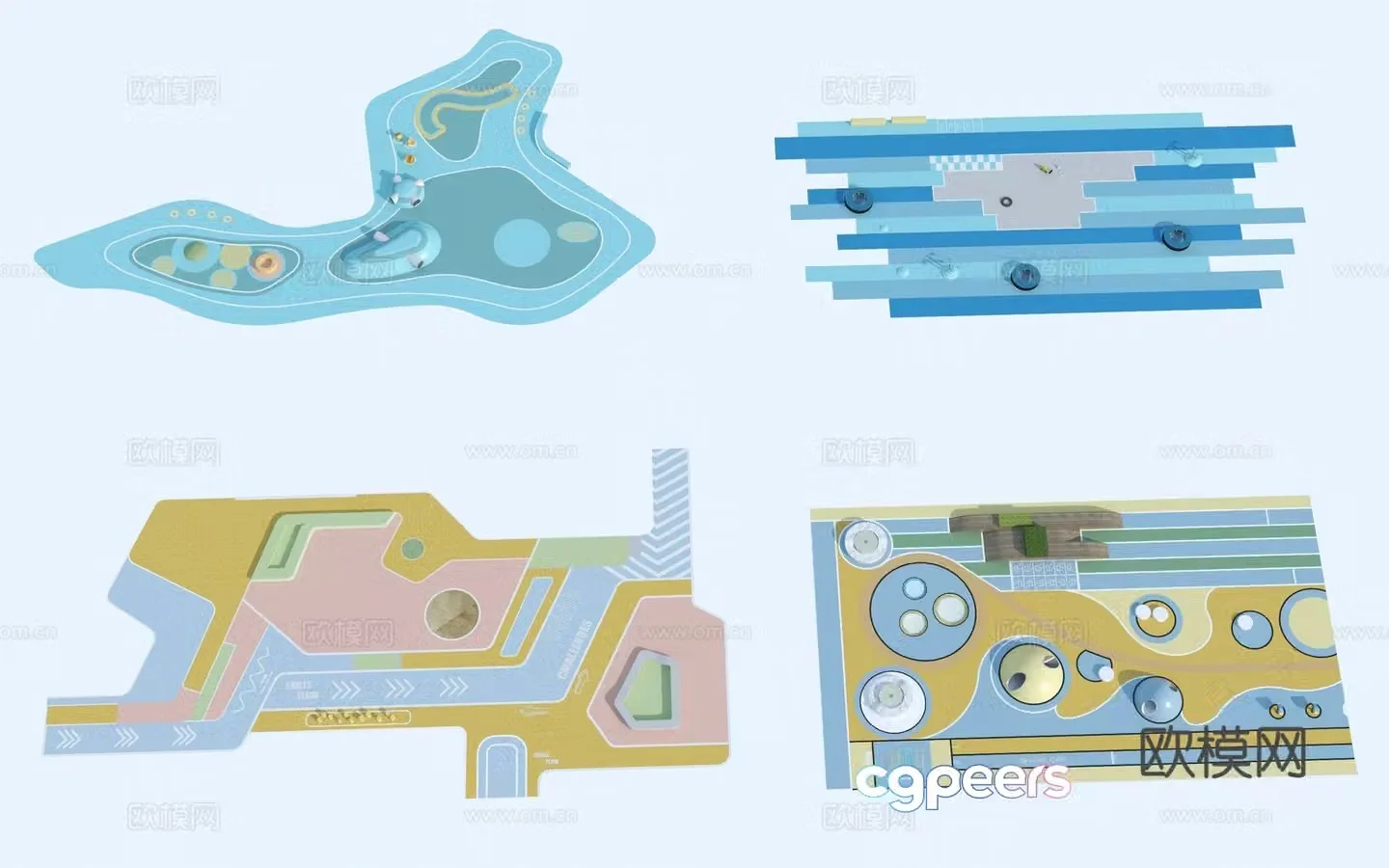 Modern children’s activity area_Children’s play area_Children’s play facilities_Children’s plastic climbing surface 3D model