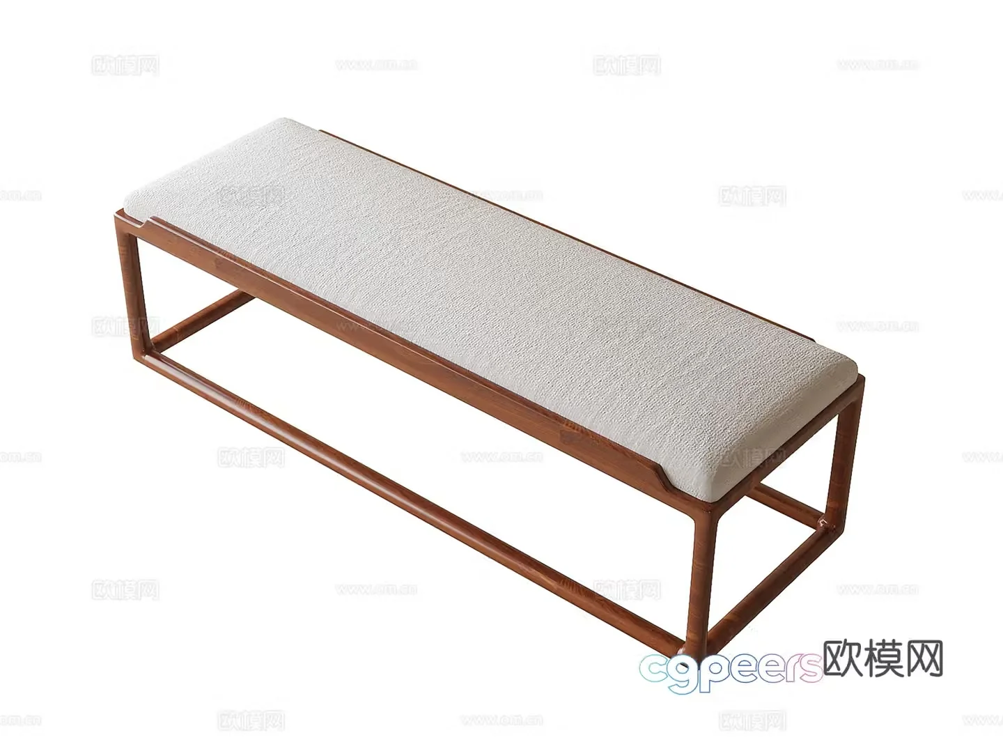 Modern bed end stool bench sofa stool shoe changing stool 3d model