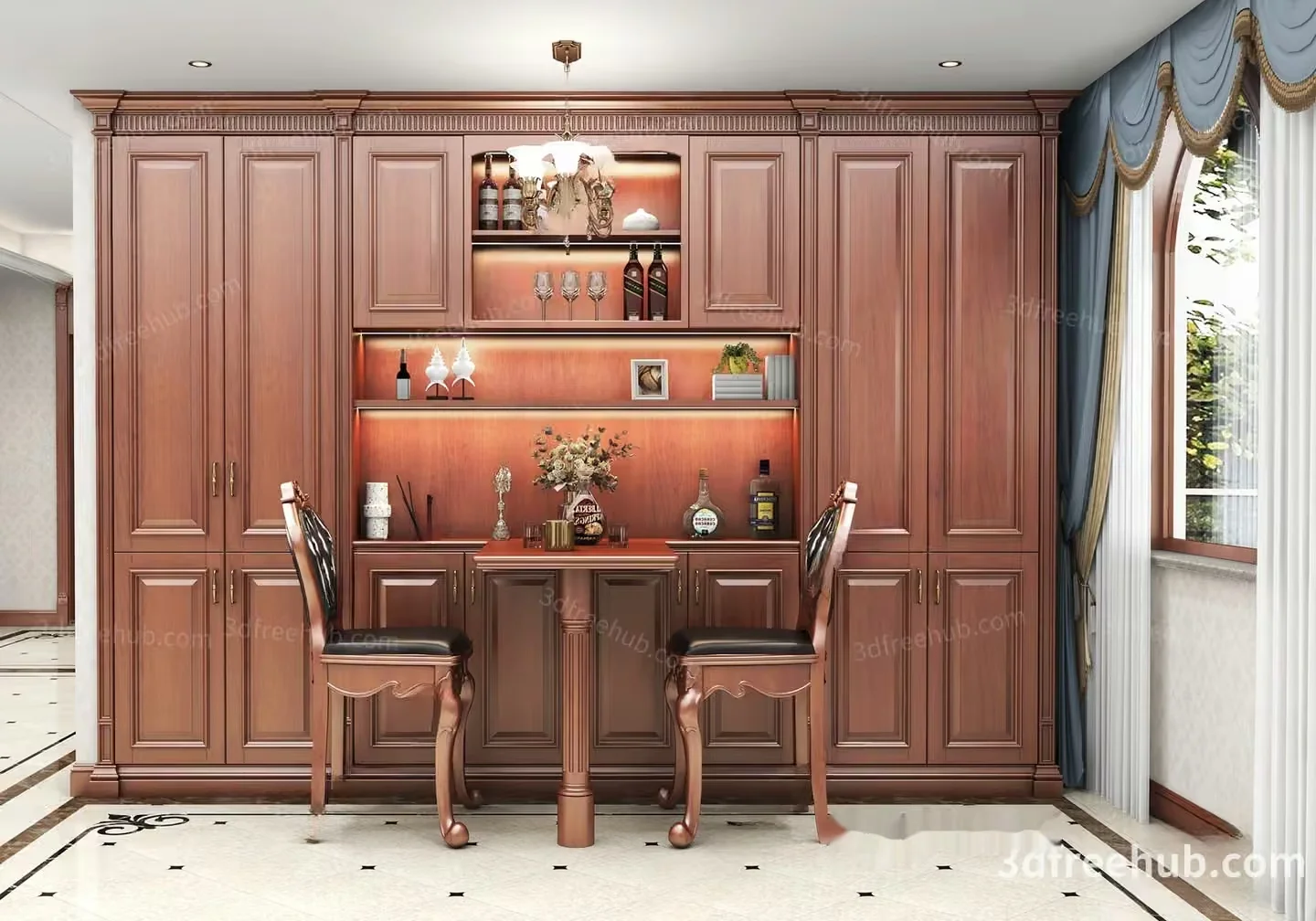 A Wooden Cabinet 3D Model – 21298 – VRAY Render