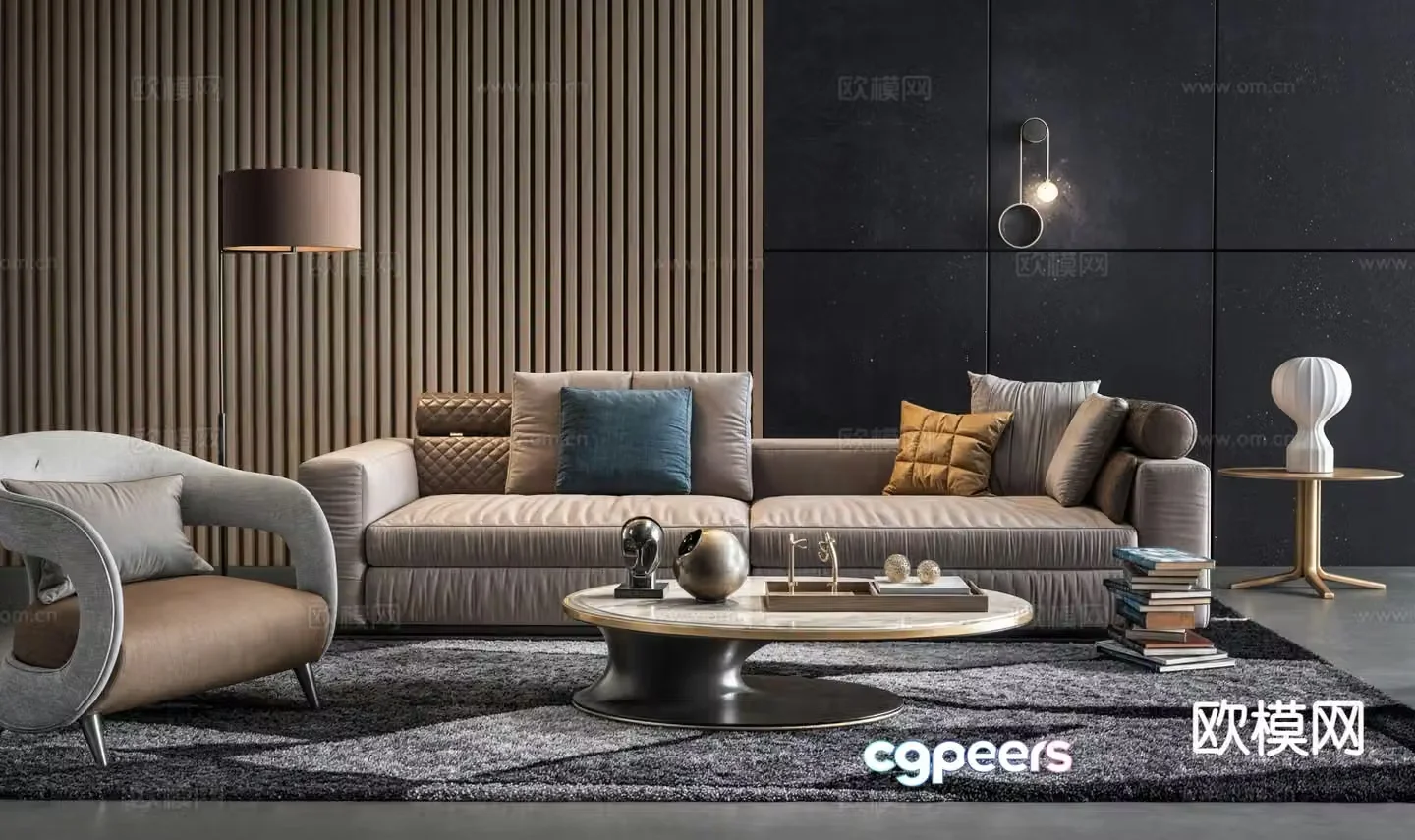Modern sectional sofa 3d model
