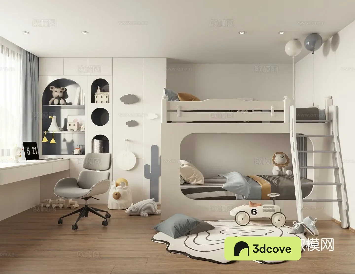 Children’s room bunk top and bottom