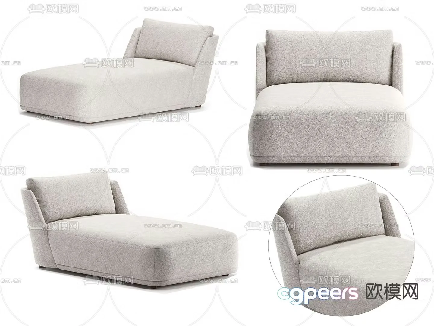 Chaise longue beauty collapse 3d model
