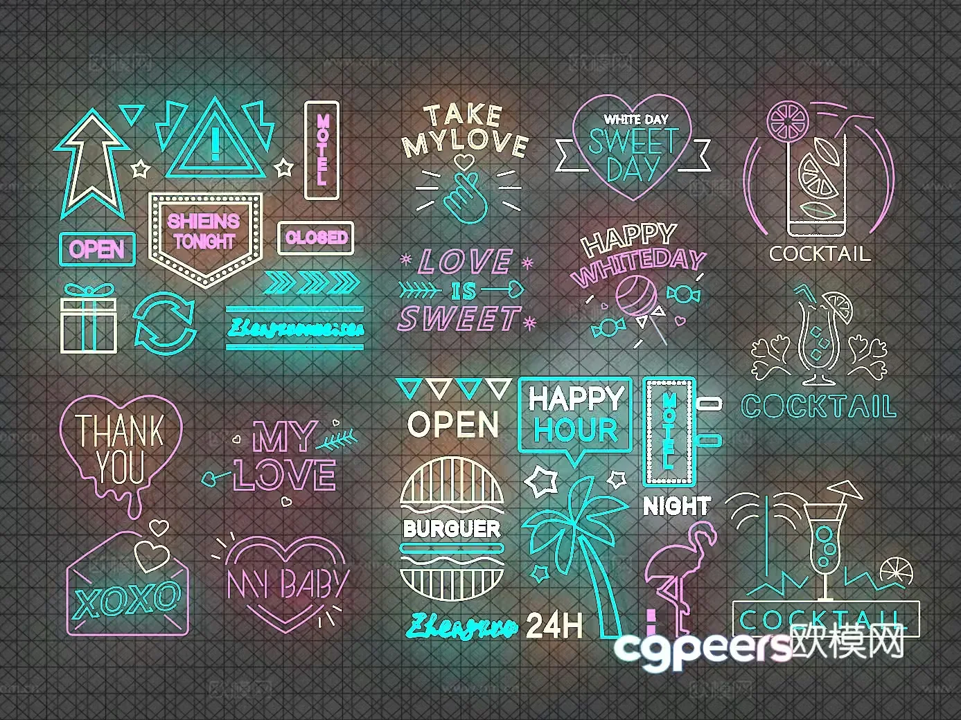Neon light 3d model