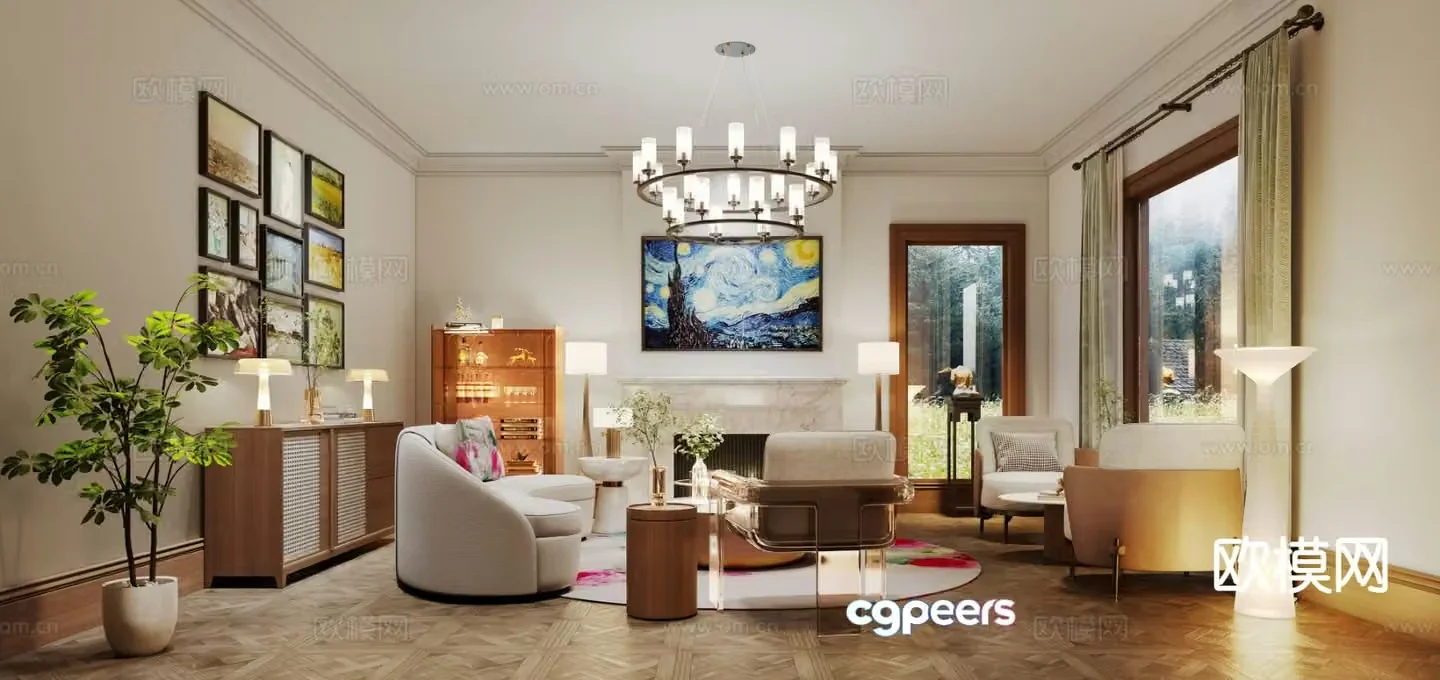 Modern living room 3d model