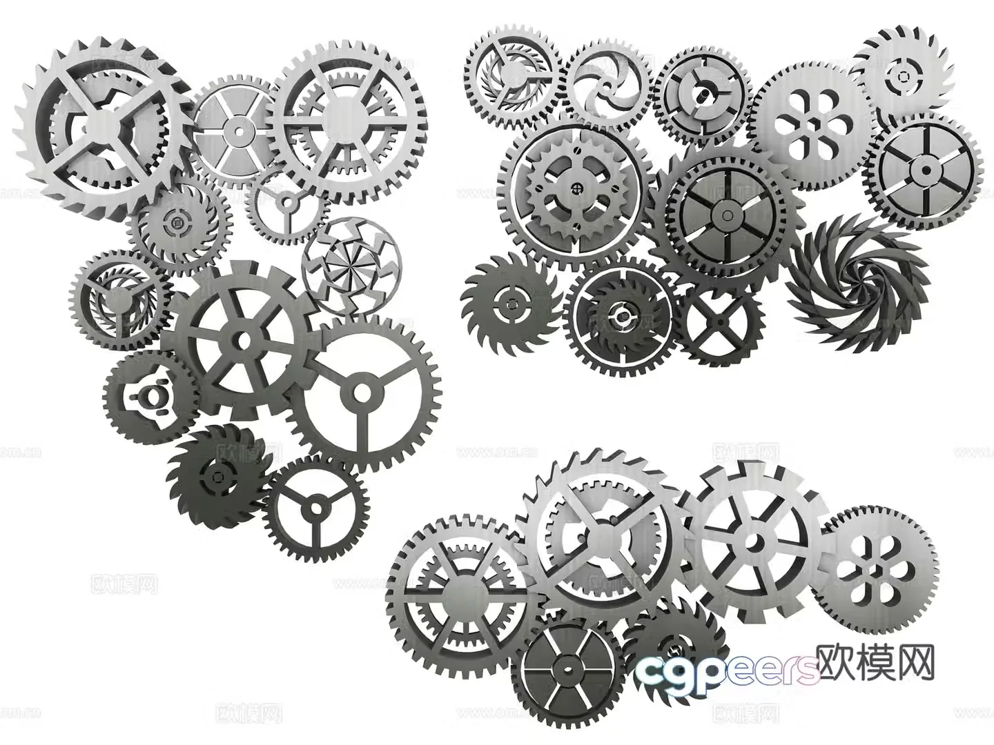 Hardware gear combination mechanical gear industrial gear technology gear pinion gear machinery 3d model