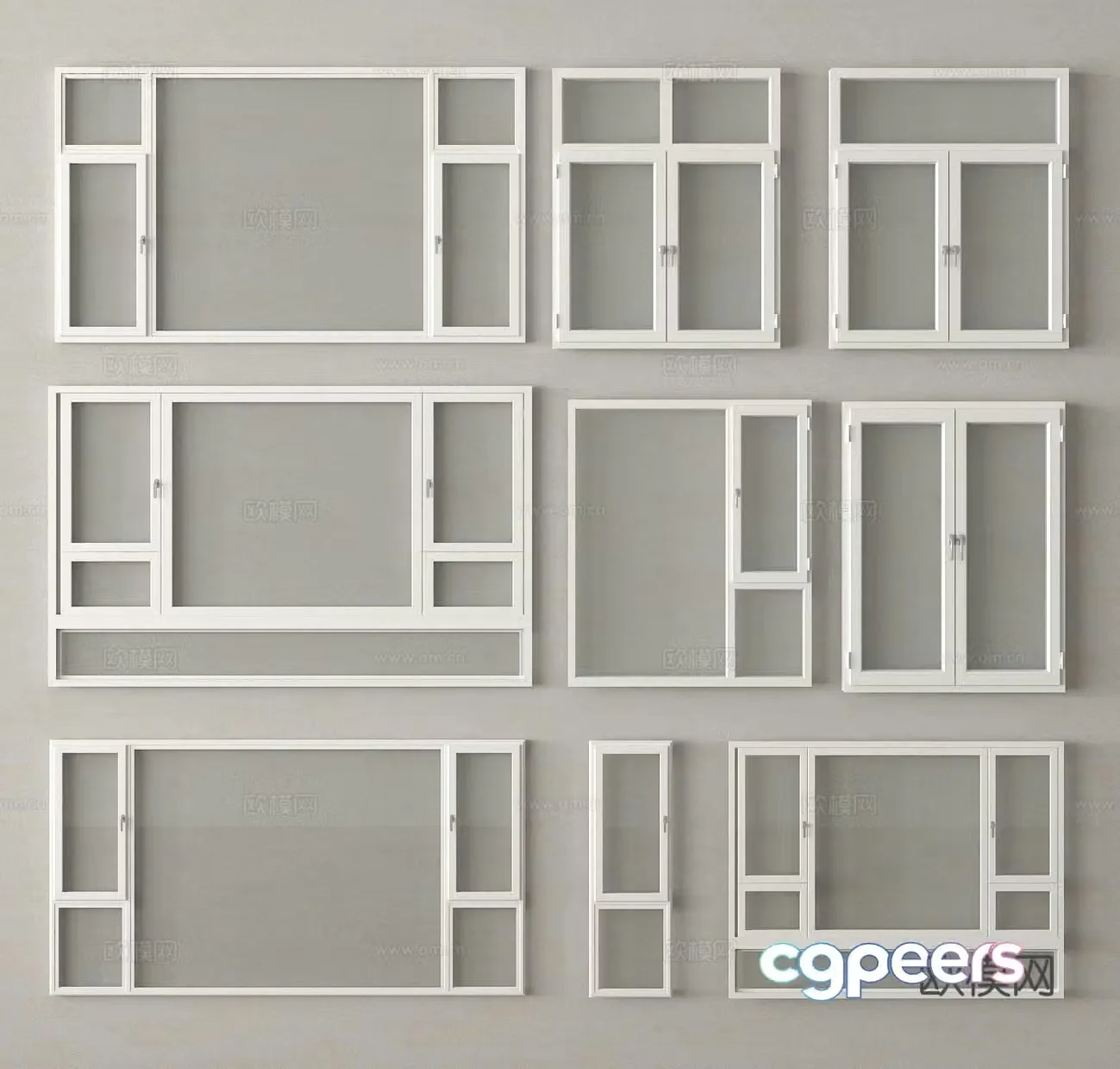 Casement windows Window Floor-to-ceiling windows 3D model