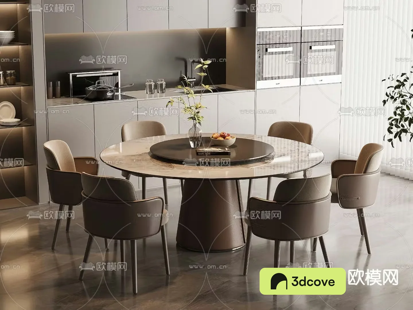 Marble dining table and chairs round dining table