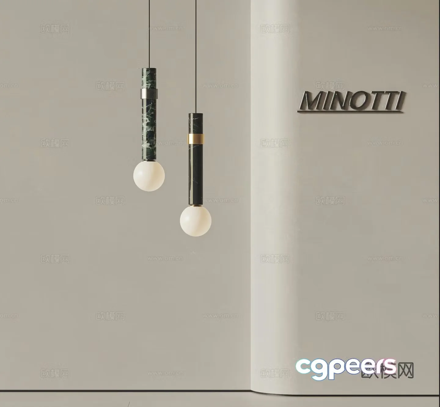 MINOTTI modern chandelier 3d model