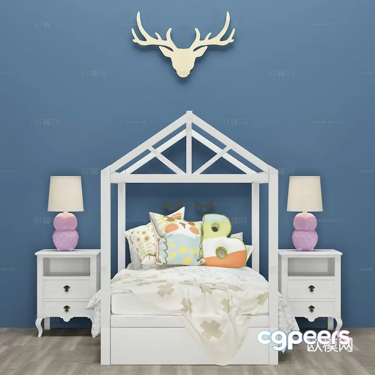 Nordic children’s bed 3d model