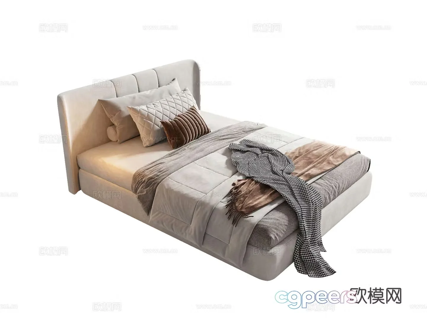 Modern single bed 3d model