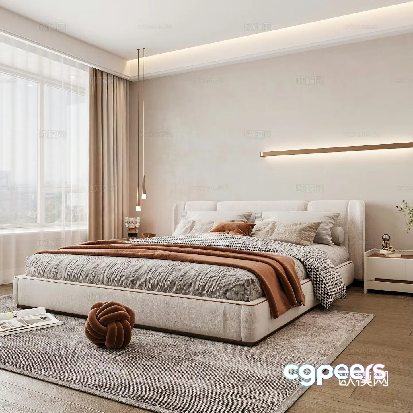Modern home bedroom Modern bedroom Italian bedroom Simple bedroom Italian bed 3d model