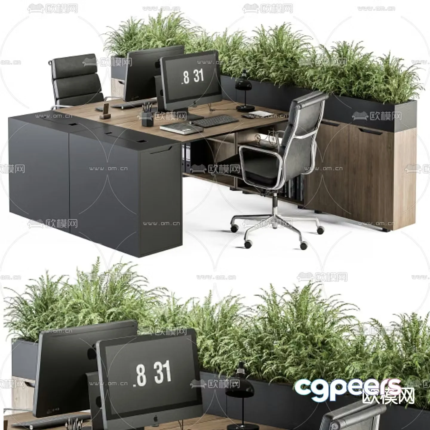 Office desk and chair 3d model