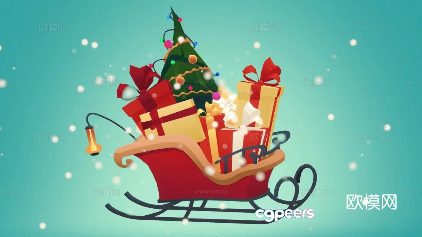 Christmas decoration sleigh 3d model