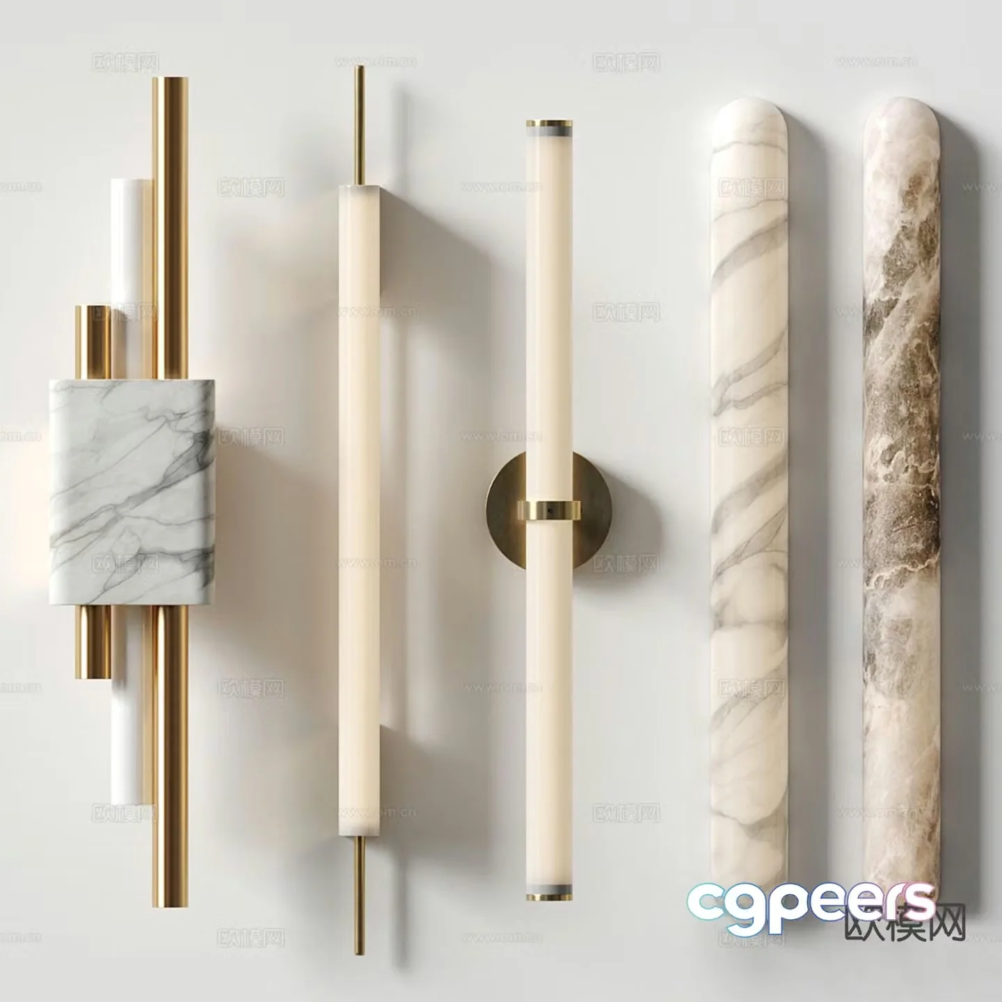 Light luxury wall lamp strip wall lamp 3d model