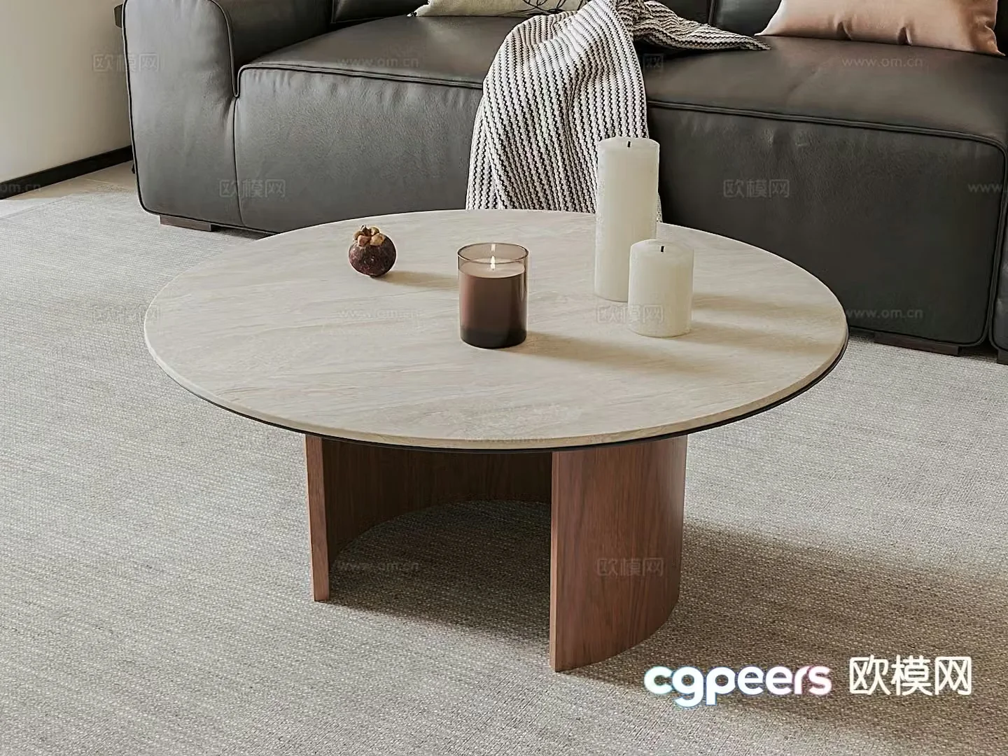 Medieval wind tunnel stone coffee table 3D model