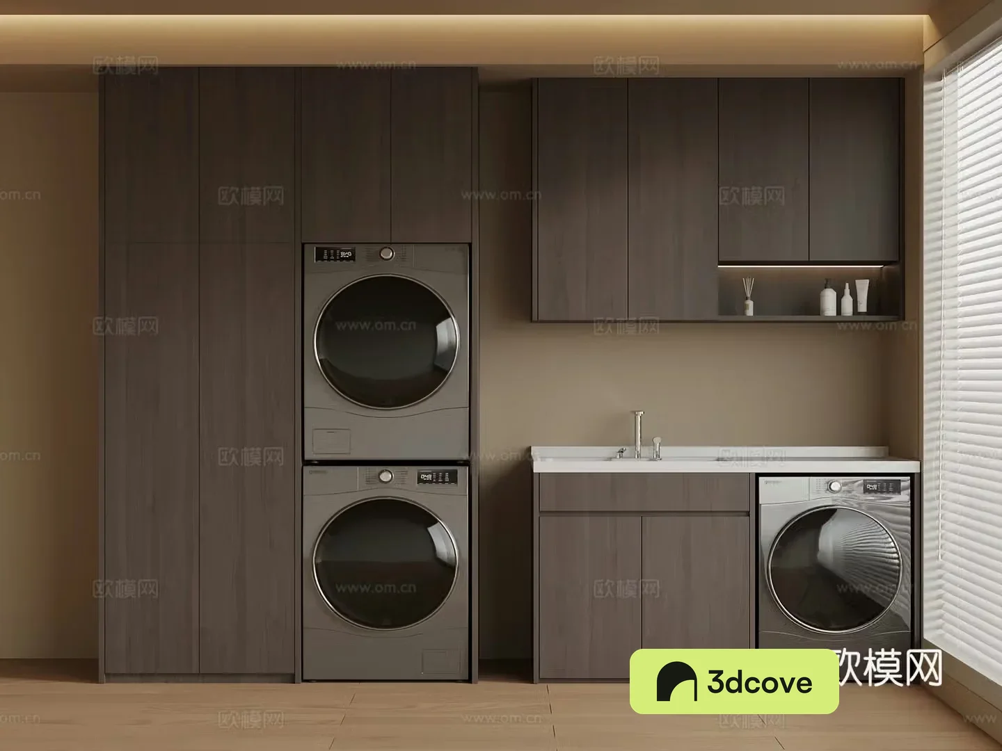 Modern Italian washing machine cabinet