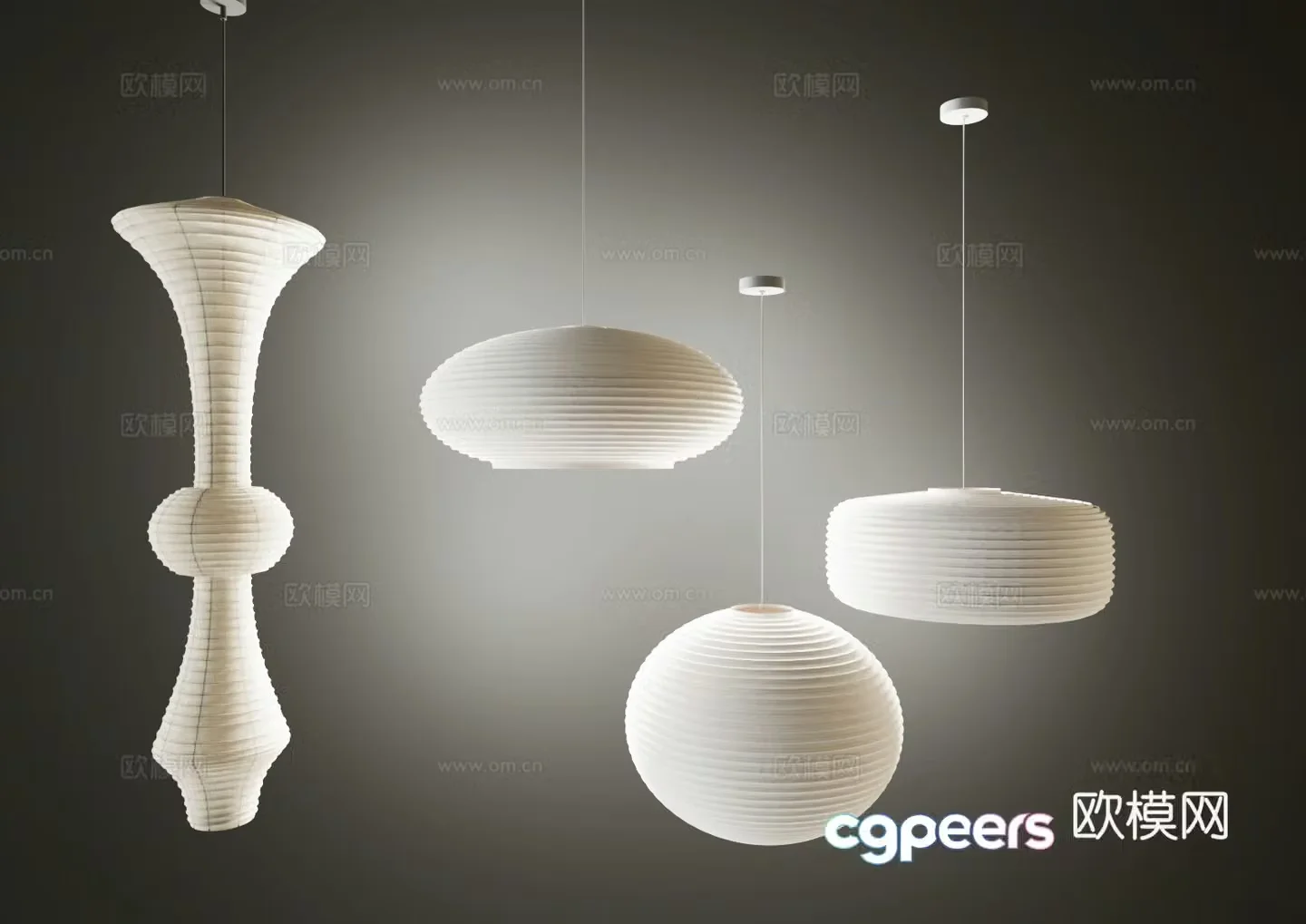 New Chinese-style small chandelier round ball chandelier 3D model