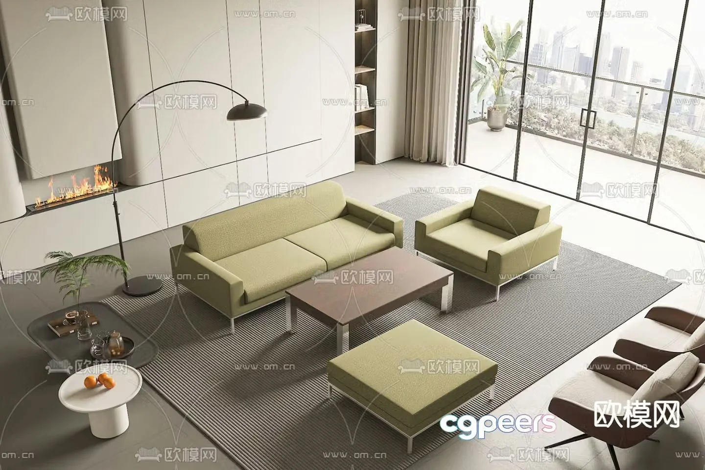 Modern office sofa 3d model