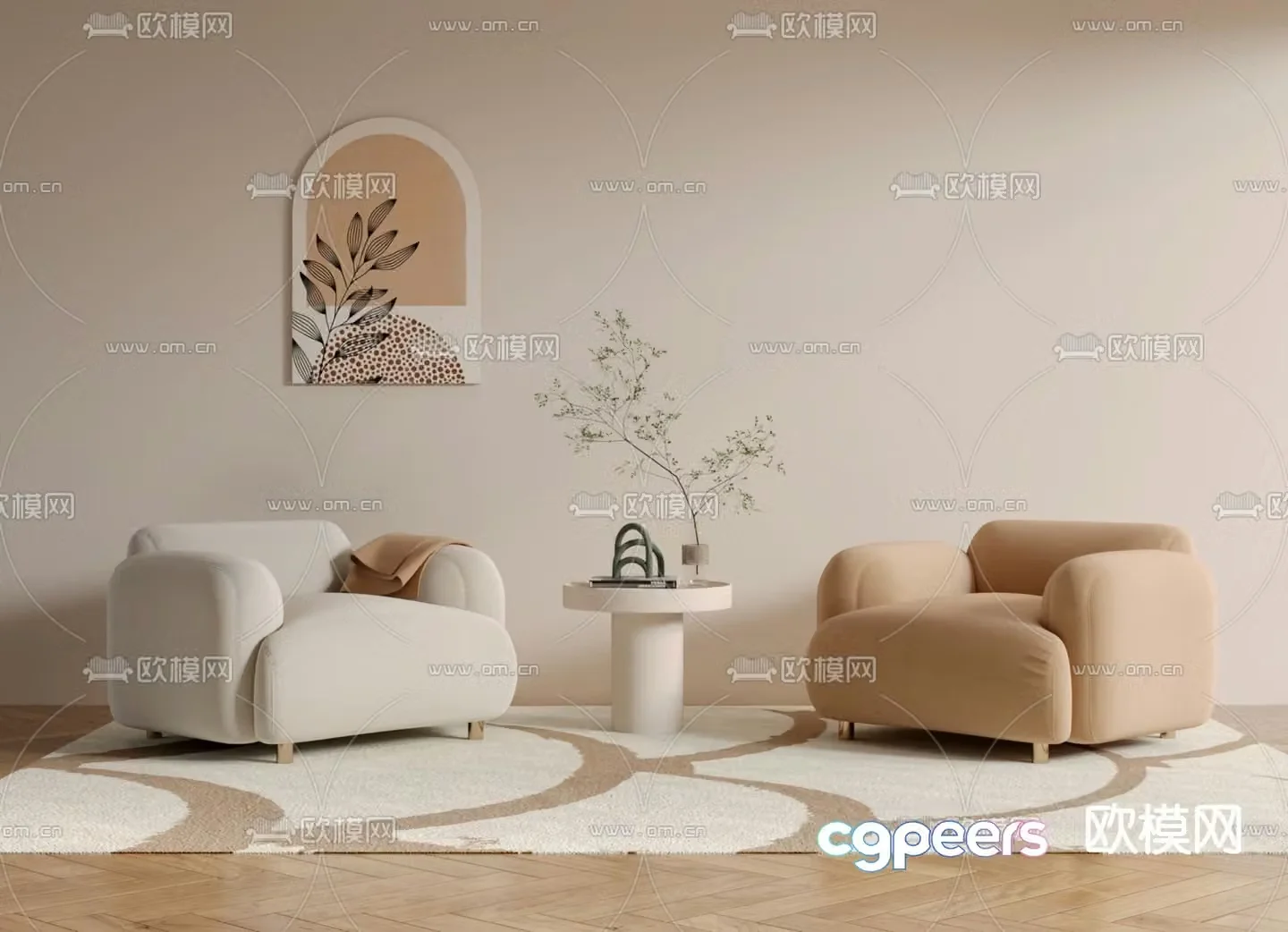 Single sofa leisure sofa 3d model