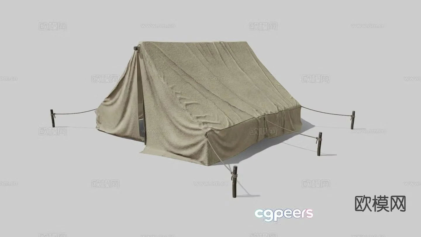 Military tent 3d model