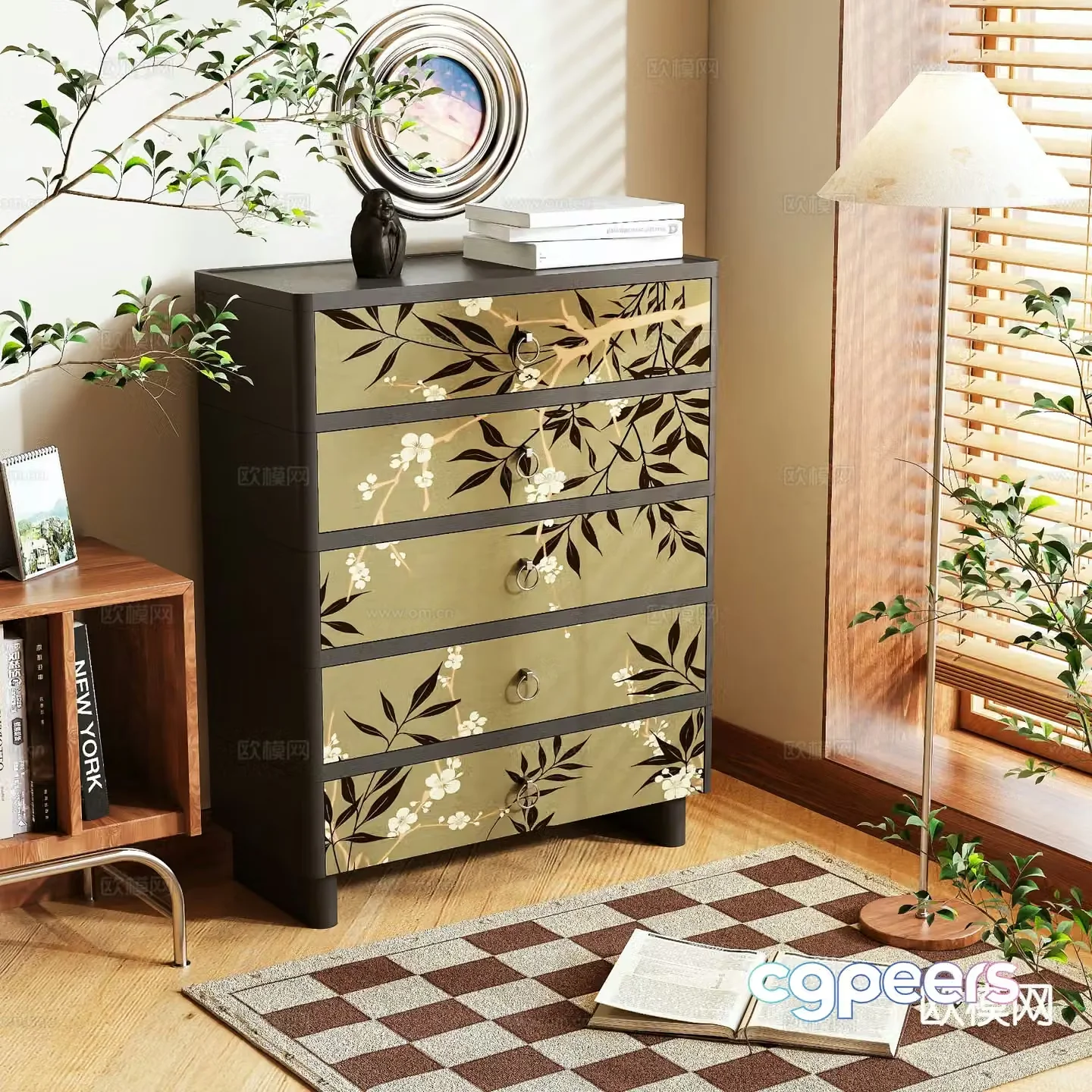 Medieval style chest of drawers 3D model
