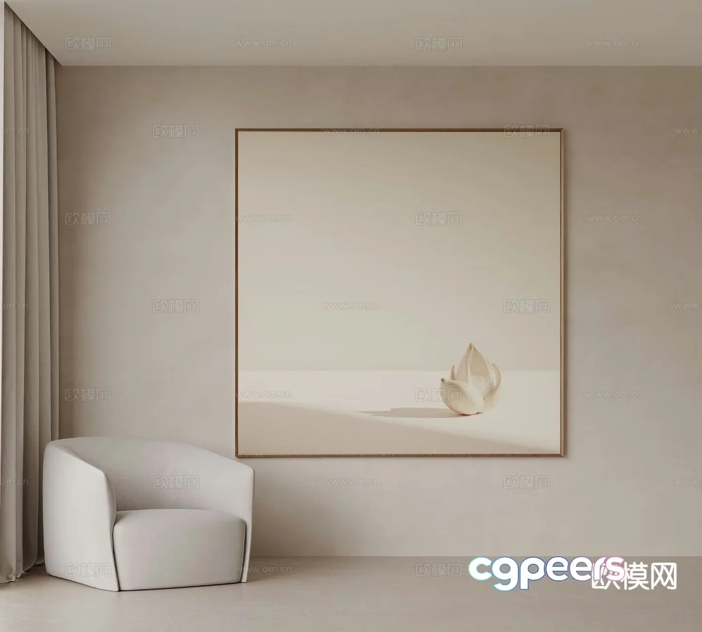 Cream style art painting texture painting decorative painting 3d model