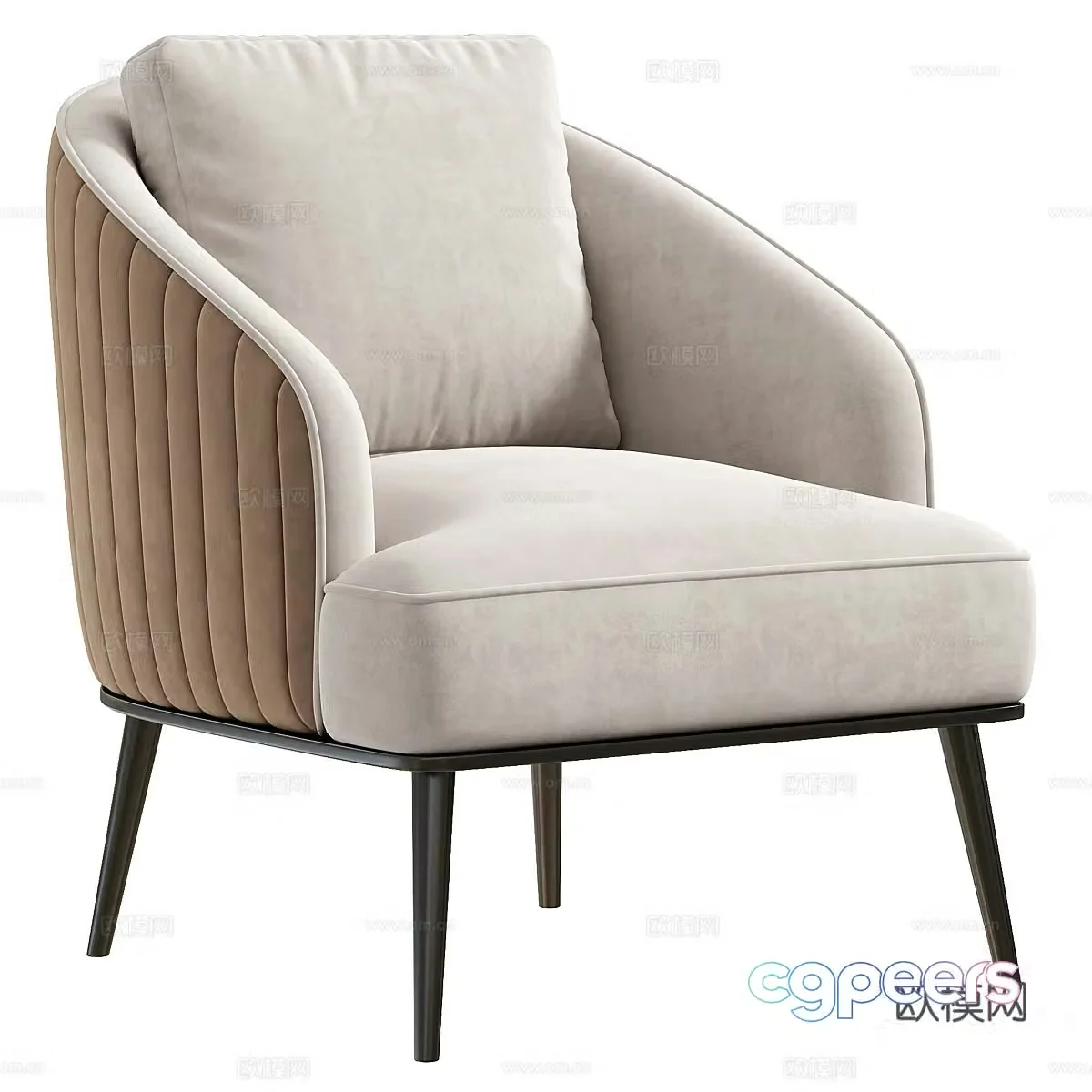 New Chinese style light luxury SHELBY armchair 3d model