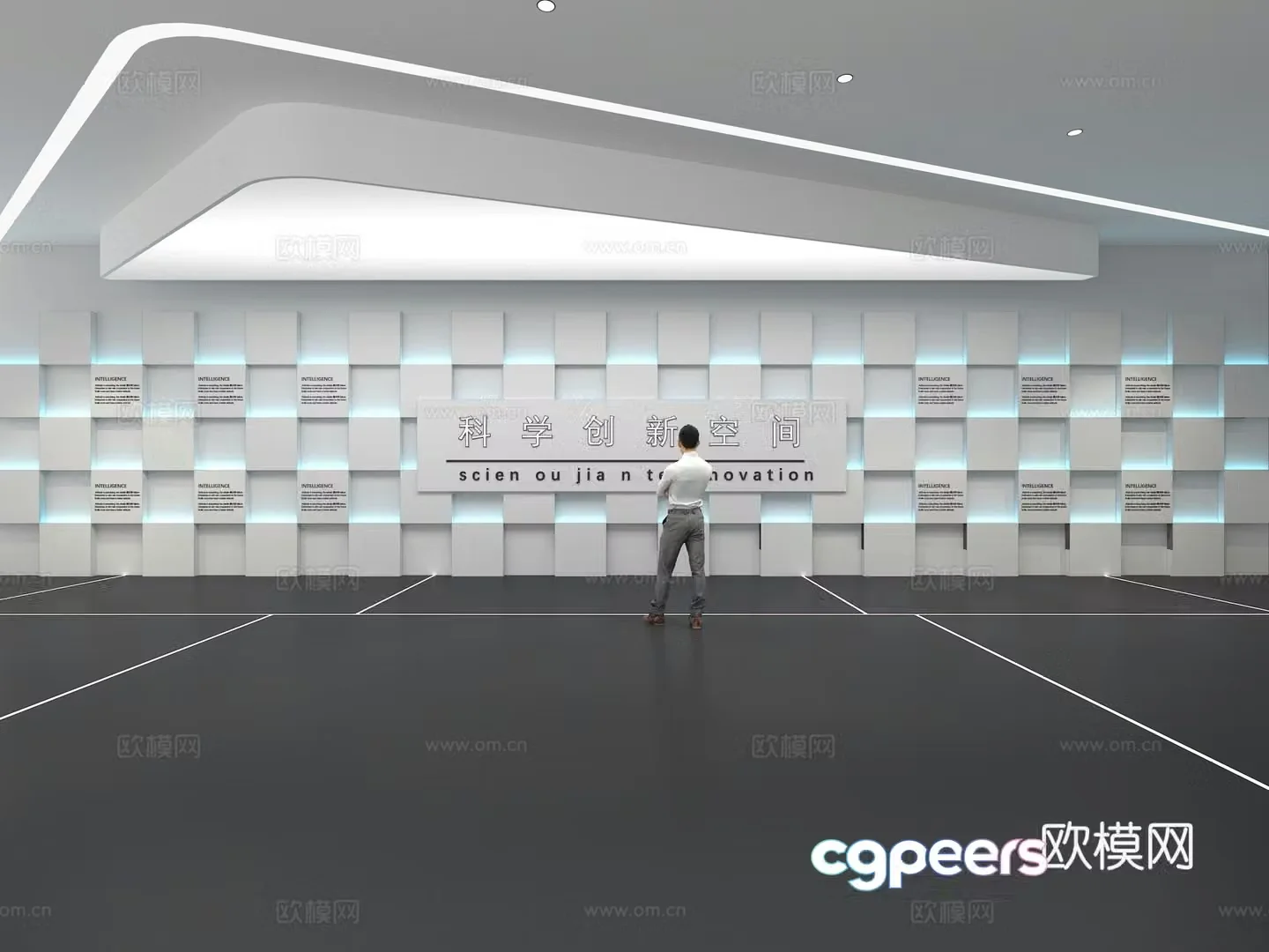 Cultural wall Corporate culture wall Display wall Theme wall Exhibition hall Campus culture Corridor 3D model