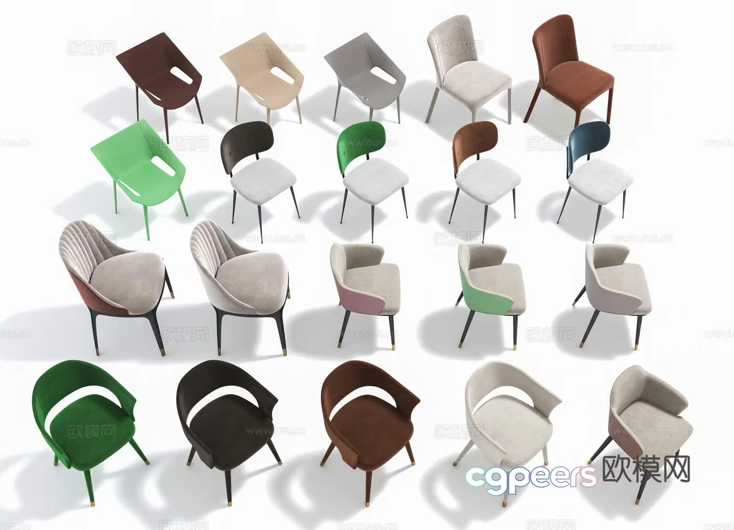 Modern chair leather chair cloth chair 3d model